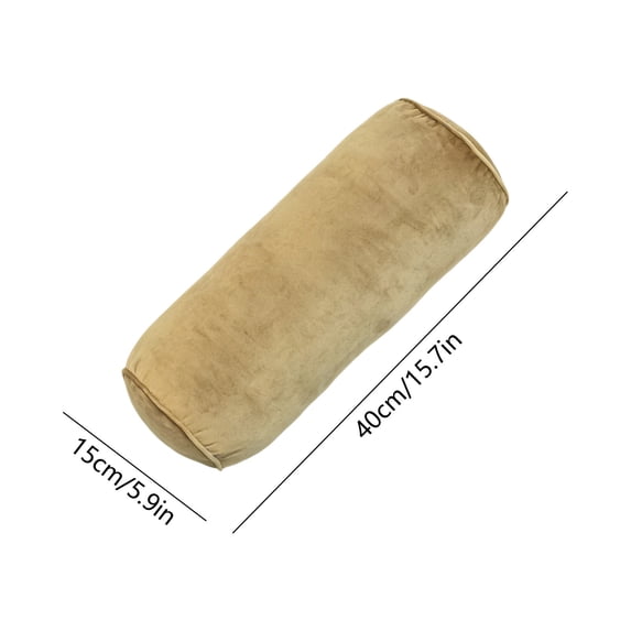 Round Neck Roll Pillowcase With Zipper Cylindrical Pillow Cover 5.9x15.7 Inch Solid Color YYUZH