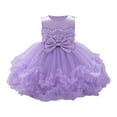 thumbnail image 1 of Round Neck Sleeveless Princess Dress for Baby, Bow WavePerformance Dress for 6 Months-3 Years, 1 of 8