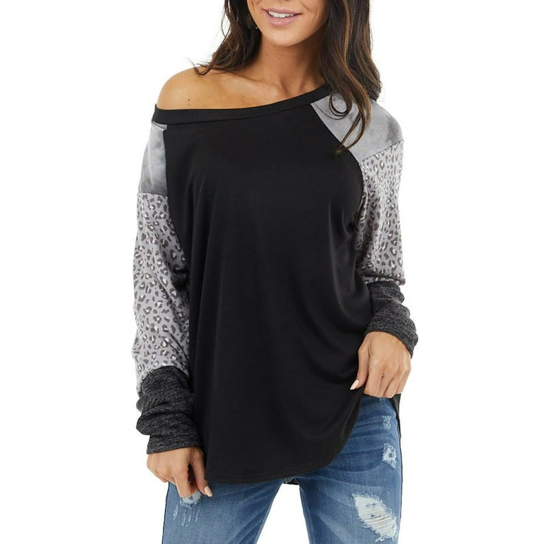 Hide Belly Long Shirt Flowy Round Neck Solid Long Sleeve Shirts Plus Size  Tops for Women Dressy Comfy Tunic Tops to Wear with Leggings Gray XXXL 