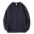 thumbnail image 1 of Round Neck Sweatshirts for Men Navy Loose 420g Velvet Warm Casual Solid Color Long Sleeved Plus Size 5XL Up to 65% off!, 1 of 3