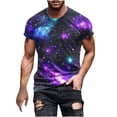 thumbnail image 1 of Round Neck T Shirts for Men Starry Sky Print Tops Summer Fashion Tshirts 2026 Men Tee Shirts, 1 of 5
