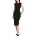 thumbnail image 1 of INSPIRE CHIC Women's Sheath Dress Sleeveless Work Solid Midi Dress XL Black, 1 of 6
