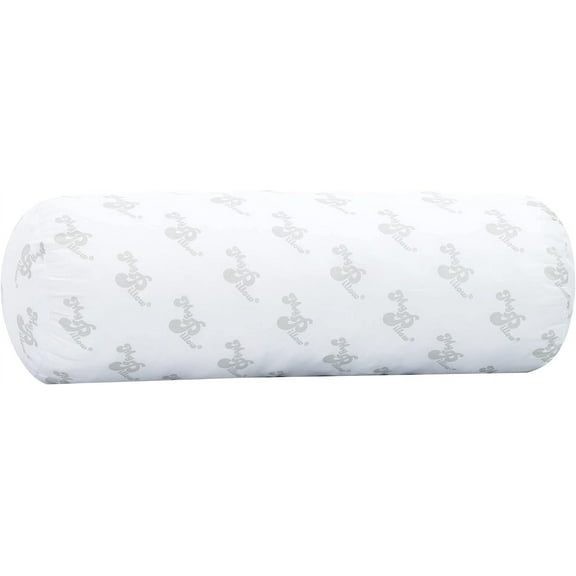 Round, Neck and Cervical, Bolster Pillow, Made in USA, 6"x18", White