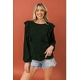 thumbnail image 1 of Round Neckline Front Ruffle Detail Knit Top L, 1 of 6
