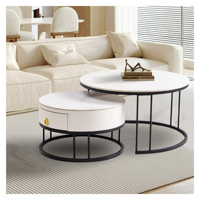Set Of 3 Farmhouse Nesting Tables - Wooden Side & End Tables For Living Room, Brown