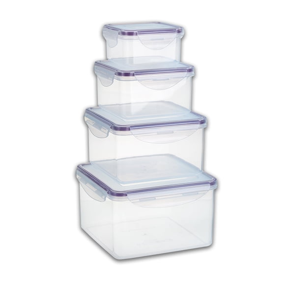 Round Nesting Food Storage Containers - Reusable, Snap Lock Lids With a Leakproof Silicone Seal. Great for Snacks, Soup, Fruit, Salad and Food Storage