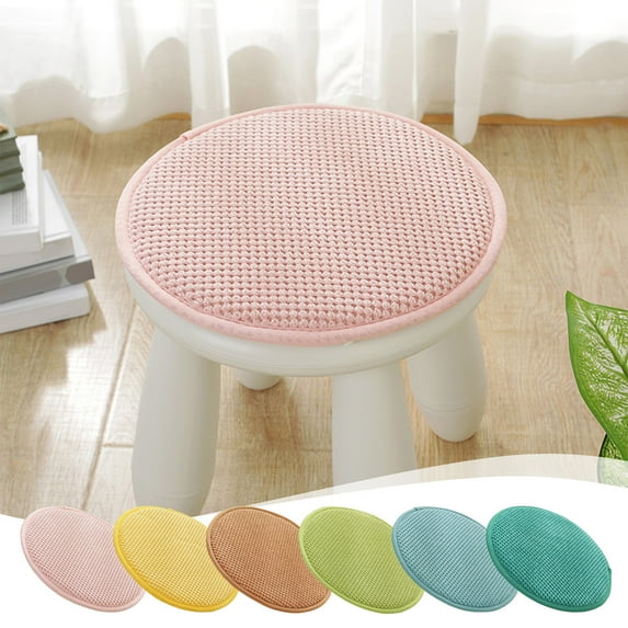 Round Non-Slip Seat Cushion with Memory Foam Core, Universal Design for Dining Chairs and Compact Spaces