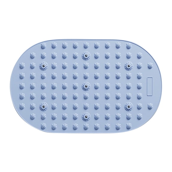 Round Non Shower Bath Mat with Suction Cups & Drain Holes, Machine Washable Bathtub Mat for Bathroom Swimming Pool(Blue,65x40cm)