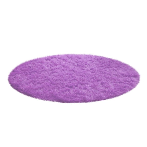 Round Non-Slip Shower Floor Mat with Plush Texture, 15.7-Inch Diameter, Lavender, for Bathroom and Tub, Rug