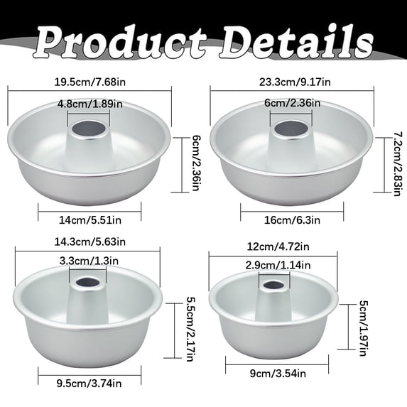 Round Nonstick Tube Cake Pan, Pound Cake Baking Mold for Cheesecake Chiffon Cookie Donut