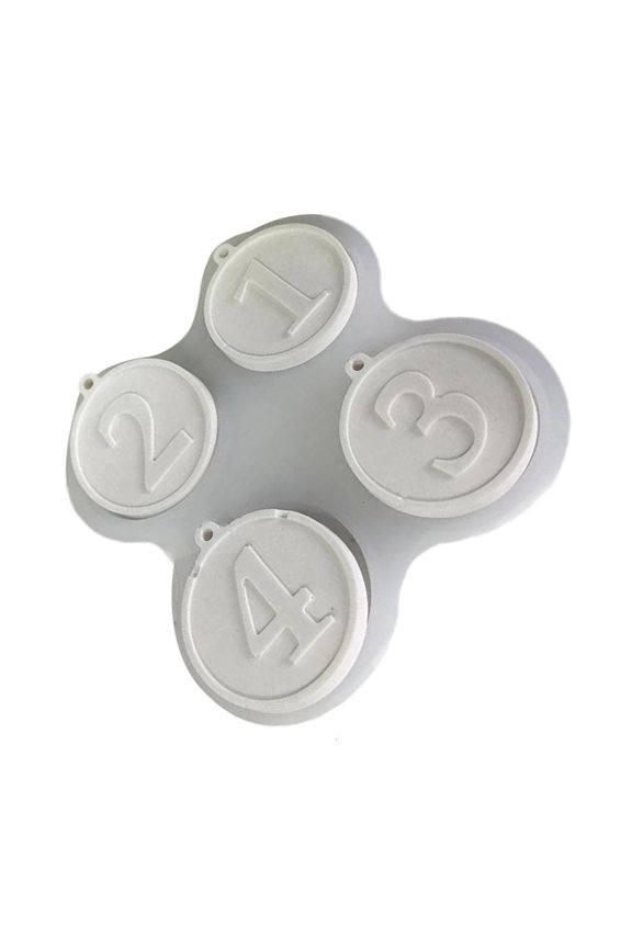 1234 Number Keychains Silicone Round Number Pendant Hanging Ornament Craft Supplies Decorations