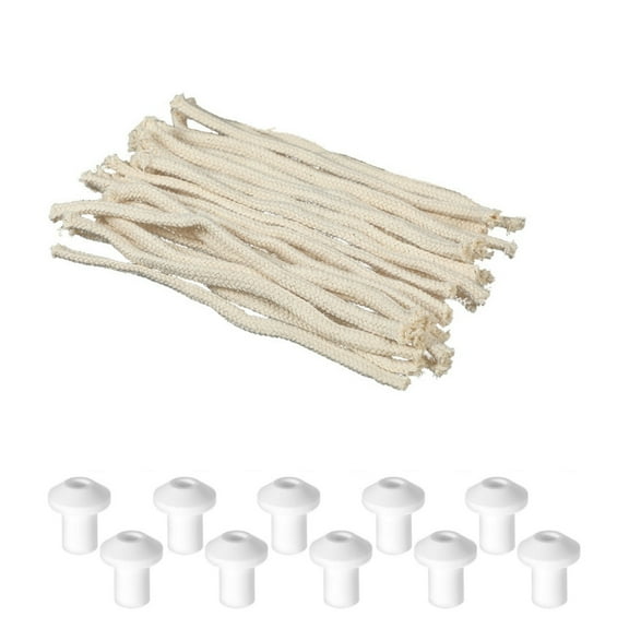 Round Oil Lamp Wicks Set,6.3in Portable Braided Wicks for Alcohol Lamps,QZS Durable Cotton Lamp Wicks for Kerosene Lantern,Alcohol Burner