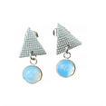 thumbnail image 1 of Round Opalite Silver Earrings ROSE, 1 of 9