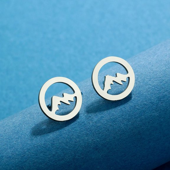 Round Open Work Mountain Peak Stainless Steel Studs