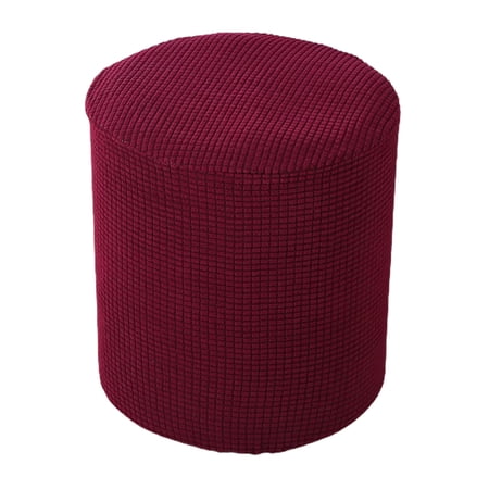 Round Ottoman Protective Cover for Footstool Protective Covers for Stool Ottoman Red