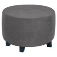 thumbnail image 1 of Round Ottoman Slipcover Ottoman Covers Slipcover Footstool Protector Covers Storage Stool Ottoman Covers Stretch Furniture Protector Machine Washable Gray, 1 of 7