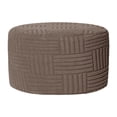 thumbnail image 1 of Round Ottoman Slipcover Stretch Ottoman Cover Elastic Footstool Protector Polyester for Living Room Bedroom, 1 of 9