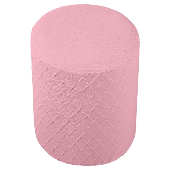 Round Ottoman Slipcovers Chair Cover Thick Polyester with Elastic Bottom Pink