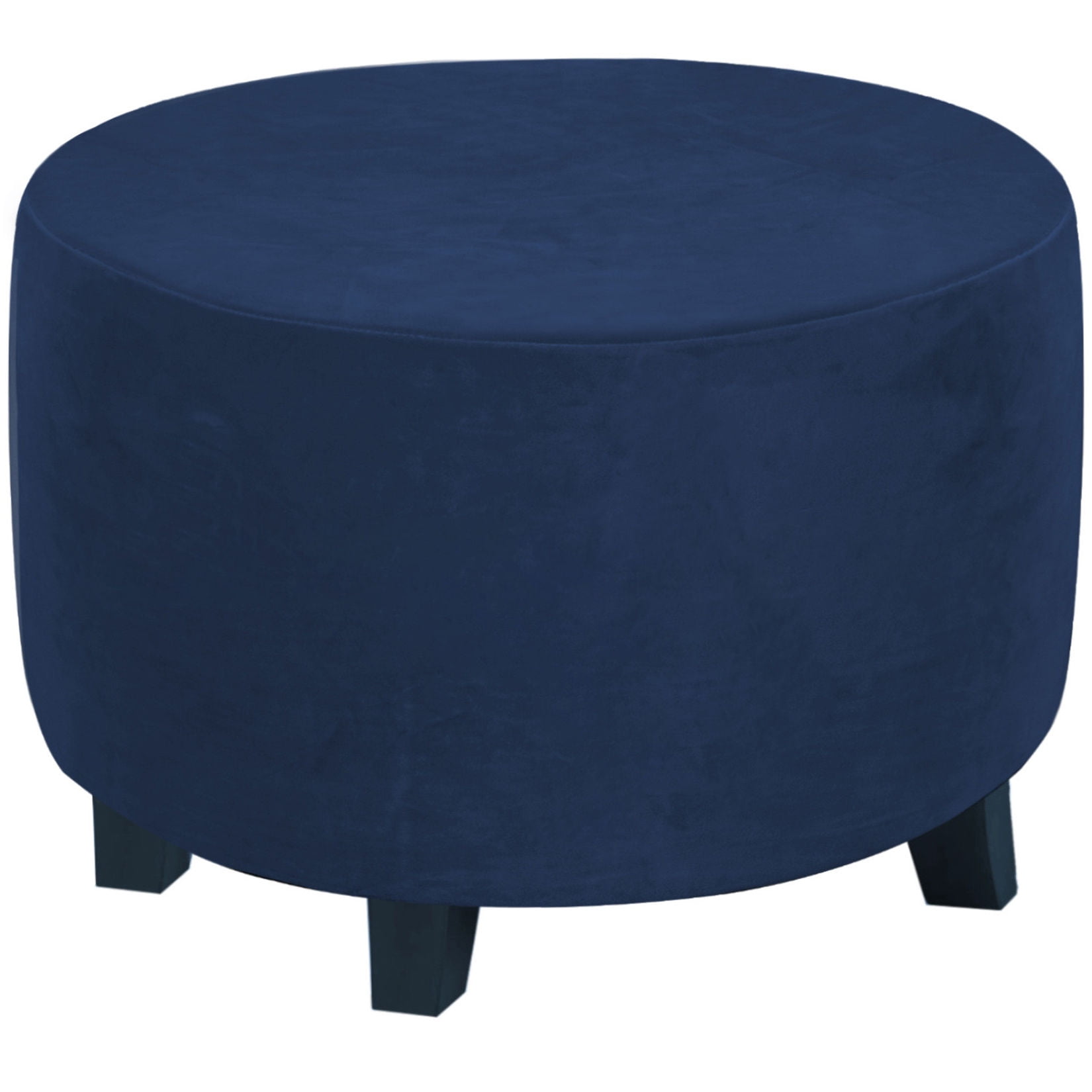 Round Ottoman Slipcovers Stretch Ottoman Cover, Soft Velvet Ottoman Cover Non Slip Pouf Cover ...