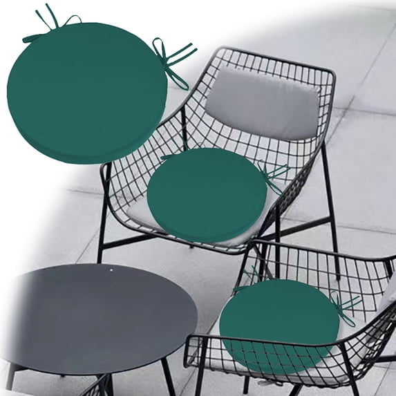 Round Outdoor Chair Cushion - Durable Terrace Furniture Cushion with Removable Machine Washable Covers - Versatile Stainless Steel Options for All Spaces