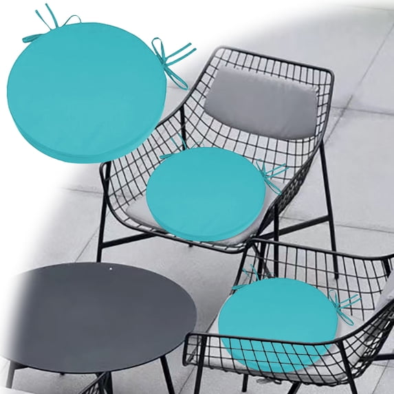 Round Outdoor Chair Cushion - Durable Terrace Furniture Cushion with Removable Machine Washable Covers - Versatile Stainless Steel Options for All Spaces