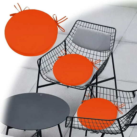 Round Outdoor Chair Cushion for Patio Furniture with Removable Washable Cover and Support