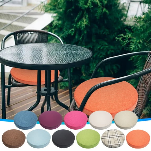 Round Outdoor Chair Cushions for Patio Furniture, Round Cushions for Outdoor Furniture, Round Patio Chair Cushions, Waterproof Patio Chair Cushion with Adjustable Ties for Garden Sofa Couch
