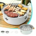 thumbnail image 1 of Round Outdoor Charcoal BBQ Grill-Portable Fire Pit Stove for Cooking,Tea,and Frying-Compact Backyard & Patio Barbecue Grill, 1 of 6