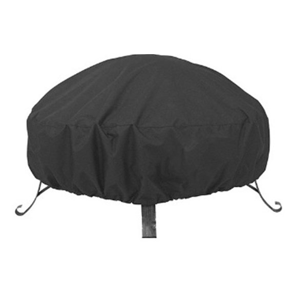 Round Outdoor Firepit Cover 210D Oxford Fabric With Windproof Drawstring