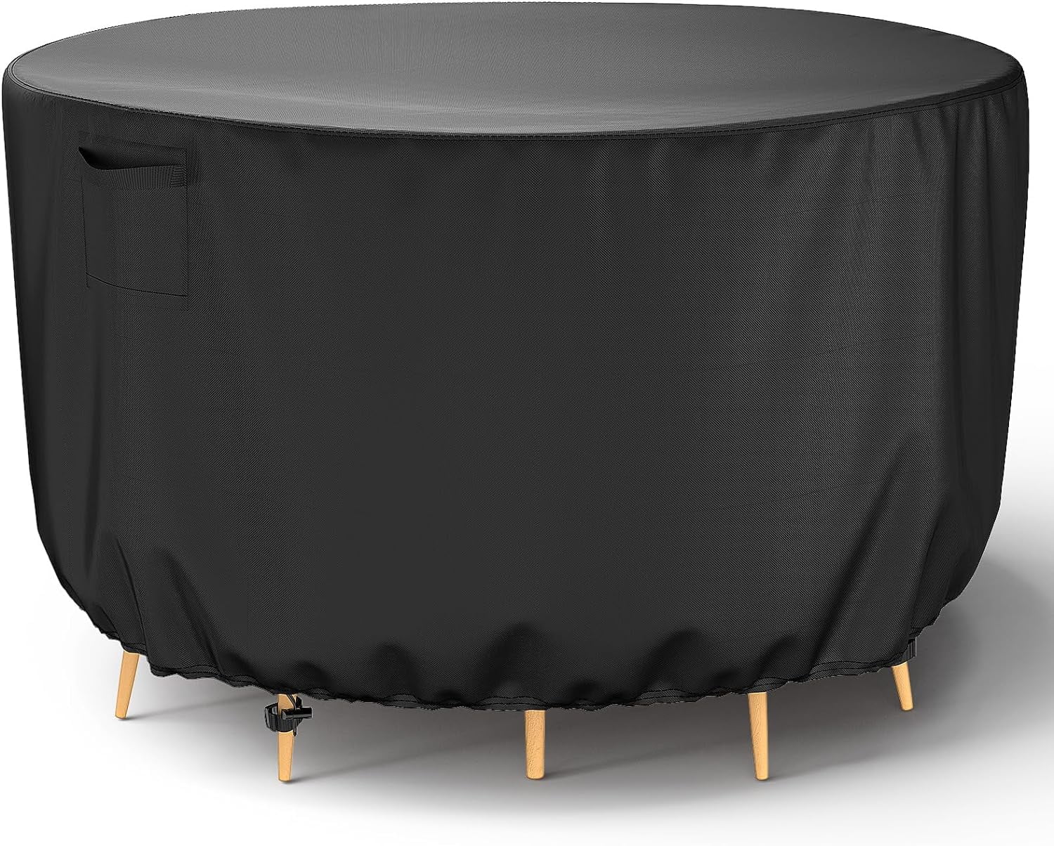 Round Outdoor Table Cover, 600D HeavyDuty Waterproof Patio Furniture