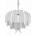 thumbnail image 1 of Round Outdoor Tablecloth with Umbrella Hole and Zipper 60 Inch, Grey Botanical Waterproof Patio Table Cloth, Modern Farmhouse Striped Washable Picnic Table Cover for Camping Dining, 1 of 7