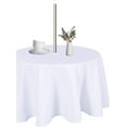 thumbnail image 1 of Round Outdoor Tablecloth with Umbrella Hole and Zipper, 60 Inch White, Washable Waterproof Table Cloth Spill Proof Wrinkle Free Table Cover for Patio Spring Summer Picnic, 1 of 6