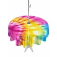 thumbnail image 1 of Round Outdoor Tablecloth With Umbrella Hole And Zipper– Abstract Ethnic Tie Dye Art Waterproof Patio Table Cover for Party, Picnic, Backyard, 60" Dia. , Colorful, 1 of 8