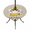 thumbnail image 1 of Round Outdoor Tablecloth with Umbrella Hole and Zipper, Bees Gnomes Tablecloth with Elastic Waterproof, Spring Floral Daisy Farmhouse Rustic Patio Table Covers for 31" - 35" Picnic Pool Tables, 1 of 9