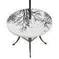thumbnail image 1 of Round Outdoor Tablecloth with Umbrella Hole and Zipper, Black Branches Tablecloth with Elastic Waterproof, Botanical Dead Tree Birds Patio Table Covers for 31" - 35" Picnic Pool Tables, 1 of 9