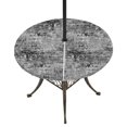 thumbnail image 1 of Round Outdoor Tablecloth with Umbrella Hole and Zipper, Black Grey Abstract Tablecloth with Elastic Waterproof, Modern Graffiti Distressed Mottled Art Patio Table Covers for 45" - 54" Pool Tables, 1 of 9