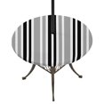 thumbnail image 1 of Round Outdoor Tablecloth with Umbrella Hole and Zipper, Black Grey Stripes Tablecloth with Elastic Waterproof, Simple Striped Lines Minimalist Modern Patio Table Covers for 45" - 54" Pool Tables, 1 of 9