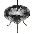 thumbnail image 1 of Round Outdoor Tablecloth with Umbrella Hole and Zipper, Black Palm Leaves Coastal Tablecloth with Elastic Waterproof, Summer Tropical Botanical Boho Patio Table Covers for 45" - 54" Pool Tables, 1 of 9