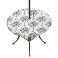 thumbnail image 1 of Round Outdoor Tablecloth with Umbrella Hole and Zipper, Black Palm Tree Tablecloth with Elastic Waterproof, Tropical Summer Botanical Forest Modern Patio Table Covers for 55" - 60" Pool Tables, 1 of 9