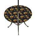 thumbnail image 1 of Round Outdoor Tablecloth with Umbrella Hole and Zipper, Black Yellow Sunflower Tablecloth with Elastic Waterproof, Summer Botanical Farmhouse Floral Patio Table Covers for 36" - 44" Pool Tables, 1 of 9