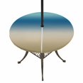 thumbnail image 1 of Round Outdoor Tablecloth with Umbrella Hole and Zipper, Blue Beige Ombre Tablecloth with Elastic Waterproof, Modern Gradient Abstract Art Patio Table Covers for 31" - 35" Picnic Pool Tables, 1 of 9