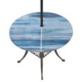 thumbnail image 1 of Round Outdoor Tablecloth with Umbrella Hole and Zipper, Blue Grey Ombre Tablecloth with Elastic Waterproof, Vintage Shabby Gray Abstract Art Patio Table Covers for 45" - 54" Picnic Pool Tables, 1 of 9