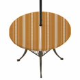 thumbnail image 1 of Round Outdoor Tablecloth with Umbrella Hole and Zipper, Boho Burnt Orange Tablecloth with Elastic Waterproof, Minimalist Farmhouse Striped Patio Table Covers for 36" - 44" Picnic Pool Tables, 1 of 9
