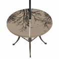 thumbnail image 1 of Round Outdoor Tablecloth with Umbrella Hole and Zipper, Brown Black Branches Tablecloth with Elastic Waterproof, Botanical Dead Tree Birds Patio Table Covers for 31" - 35" Picnic Pool Tables, 1 of 9
