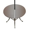thumbnail image 1 of Round Outdoor Tablecloth with Umbrella Hole and Zipper, Brown Gray Ombre Fitted Table Cover with Elastic Edge for 45-54 Inch, Modern Gradient Abstract Art Waterproof Patio Tablecoths for Picnic, 1 of 9