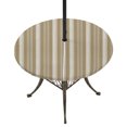 thumbnail image 1 of Round Outdoor Tablecloth with Umbrella Hole and Zipper, Brown Grey Striped Tablecloth with Elastic Waterproof, Farmhouse Stripes Modern Abstract Art Patio Table Covers for 45" - 54" Pool Tables, 1 of 9