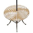 thumbnail image 1 of Round Outdoor Tablecloth with Umbrella Hole and Zipper, Brown Palm Leaf Tablecloth with Elastic Waterproof, Summer Coastal Botanical Tropical Patio Table Covers for 36" - 44" Picnic Pool Tables, 1 of 9