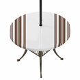 thumbnail image 1 of Round Outdoor Tablecloth with Umbrella Hole and Zipper, Brown Striped Fitted Table Cover with Elastic Edge for 31-35 Inch, Farmhouse Simple Line Vertical Stripes Waterproof Patio Tablecoths, 1 of 9