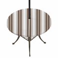 thumbnail image 1 of Round Outdoor Tablecloth with Umbrella Hole and Zipper, Brown Striped Tablecloth with Elastic Waterproof, Modern Thin Line Vertical Stripes Patio Table Covers for 55" - 60" Picnic Pool Tables, 1 of 9