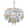 thumbnail image 1 of Round Outdoor Tablecloth With Umbrella Hole And Zipper– Bunny Eggs Easter Waterproof Patio Table Cover for Party, Picnic, Backyard, 60" Dia. , Blue Polka Dots Pattern, 1 of 8